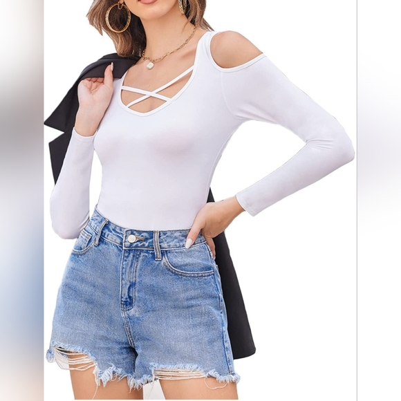 Cold Shoulder Bodysuit - Picture 2 of 4